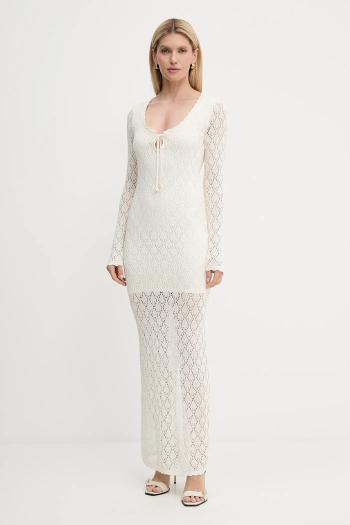 Šaty Guess ALBA béžová farba, maxi, rovný strih, W5YK85 Z0010