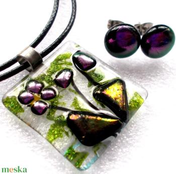 Bronzos ibolya ékszerszett.