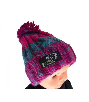 R-spekt detská čiapka maxi pompom beanie modrovínový - m