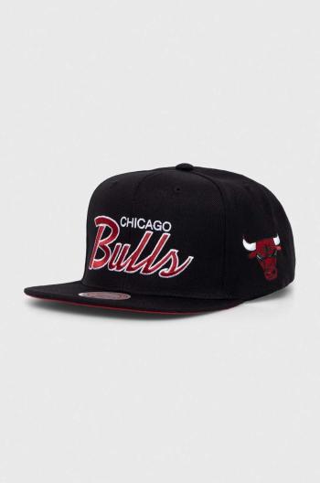 Šiltovka s prímesou vlny Mitchell&Ness NBA CHICAGO BULLS čierna farba, s nášivkou