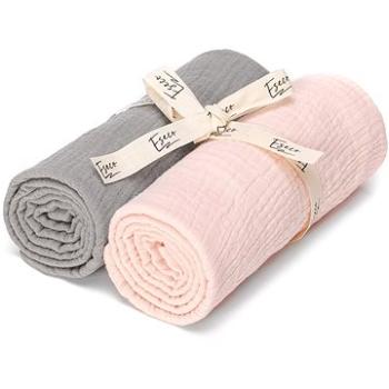 ESECO, mušelínové plienky, Grey Pink, 2 ks (8595695401260)