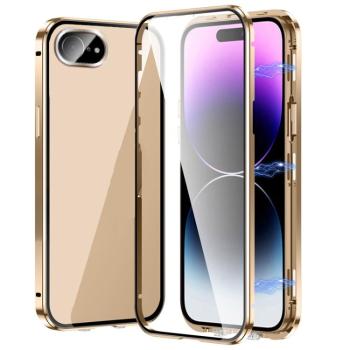 Magnetický kryt 360 pre Apple iPhone 16e zlatý