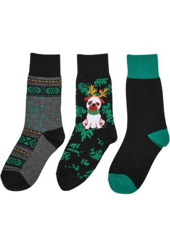 Urban Classics Christmas Dog Socks Kids 3-Pack multicolor - 31–34