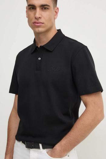 Bavlnené polo tričko BOSS čierna farba, jednofarebný, 50531402