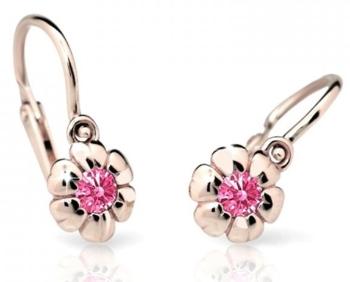 Cutie Jewellery Detské náušnice z ružového zlata C2151-10-X-4 fuchsiová