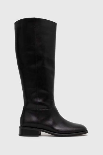 Kožené čižmy Vagabond Shoemakers SHEILA dámske, čierna farba, na plochom podpätku, 5635.001.20