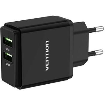 Vention Dual Quick 3.0 USB-A Wall Charger (18 W + 18 W) Black (QC79-EU-B)