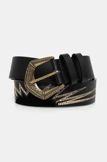 Kožený opasok Pepe Jeans LINDSAY BELT dámsky, čierna farba, PL020855