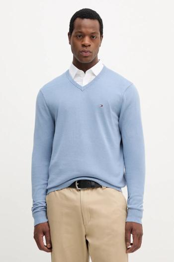 Bavlnený sveter Tommy Hilfiger čierna farba, ľahký, MW0MW14745