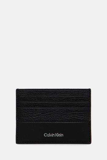 Kožené puzdro na karty Calvin Klein čierna farba, K50K512860