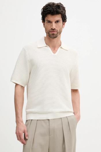 Polo tričko Calvin Klein pánske, béžová farba, jednofarebné, LV04LC323G