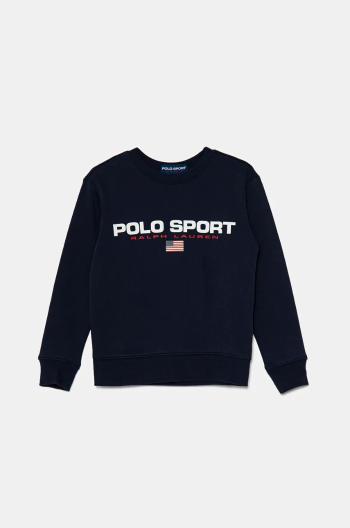Detská mikina Polo Ralph Lauren tmavomodrá farba, s potlačou, 323962110001