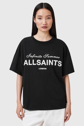 Bavlnené tričko AllSaints AVRI dámske, čierna farba, W095JC