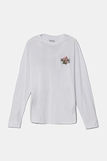 Detská bavlnená košeľa s dlhým rukávom Vans The Carn biela farba, VN000MEWWHT1