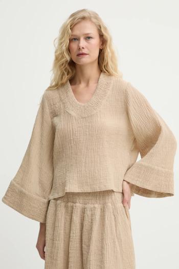 Blúzka By Malene Birger MOON dámska, béžová farba, jednofarebná, 103388