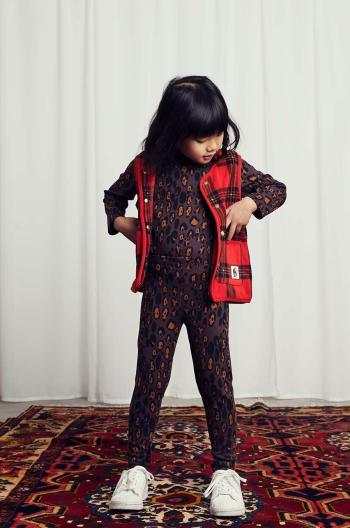 Detské tričko s dlhým rukávom Mini Rodini Leopard hnedá farba, vzorované, 2472014116