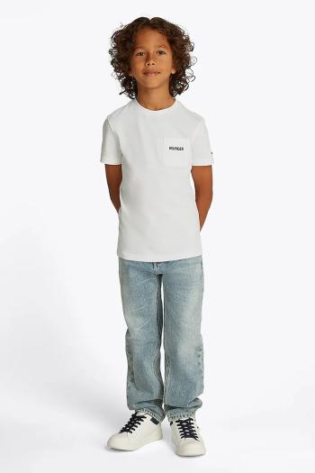 Detské tričko Tommy Hilfiger biela farba, jednofarebné, KB0KB09534