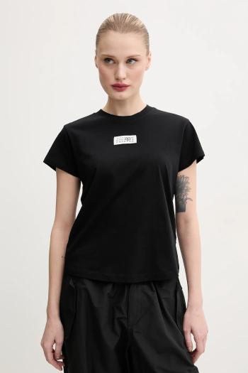 Bavlnené tričko MM6 Maison Margiela dámske, čierna farba, S52GC0327.S24312
