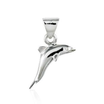 Strieborný prívesok 925 - skáčuci delfín, 17 mm