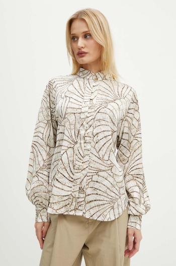 Košeľa Bruuns Bazaar AcaciaBBMeras shirt dámska, béžová farba, regular, BBW4179