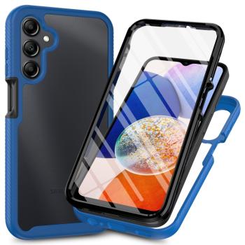 DUAL Obojstranný kryt s fóliou Samsung Galaxy A16 / A16 5G tmavomodrý