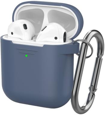 Fülhallgató tok AhaStyle AirPods 1 & 2 tok LED kijelzővel Navy Blue