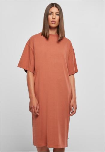 Urban Classics Ladies Organic Long Oversized Tee Dress terracotta - XXL