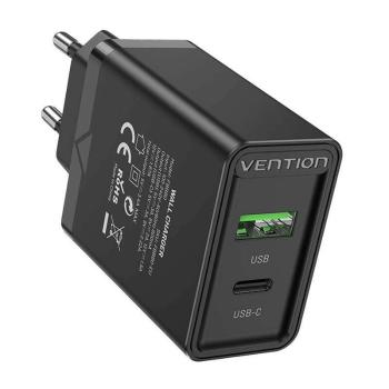 Wall charger EU USB-A(18W), USB-C(20W) Vention FBBB0-EU, 2.4A, PD...