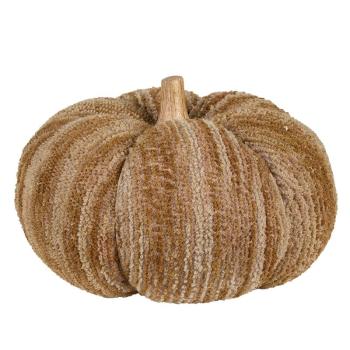 Hnědo-béžová látková dekorace dýně Pumpkin XXL - Ø 25*16 cm  65435