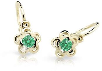 Cutie Jewellery Zlaté detské náušnice C2204-10-X-1 zelená