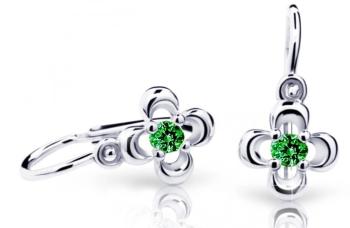 Cutie Jewellery Detské náušnice z bieleho zlata C2013-10-X-2 zelená