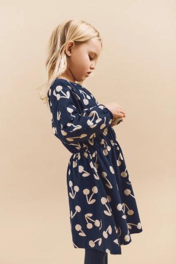 Dievčenské bavlnené šaty Liewood Sadia Printed Dress tmavomodrá farba, mini, áčkový strih, LW20216