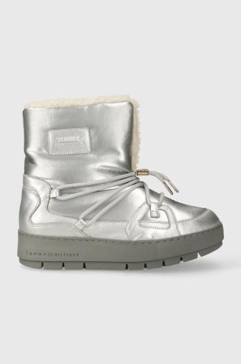 Snehule Tommy Hilfiger TOMMY ESSENTIAL SILVER SNOWBOOT strieborná farba, FW0FW07506