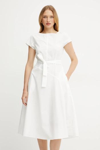 Bavlnené šaty Weekend Max Mara biela farba, mini, áčkový strih, 2515221142600