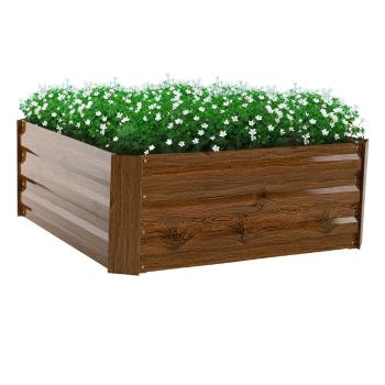 KONDELA Nonky Typ 1 kovový vyvýšený záhon hnedá