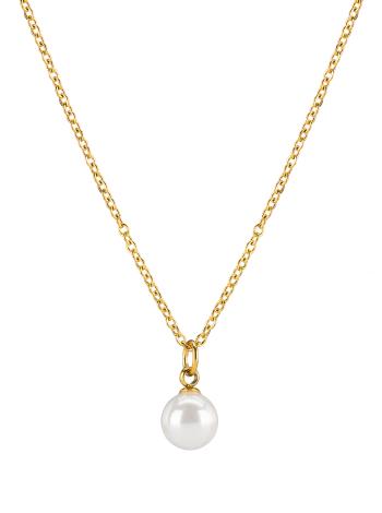 Troli Elegantný pozlátený náhrdelník s perličkou VJMS002NR