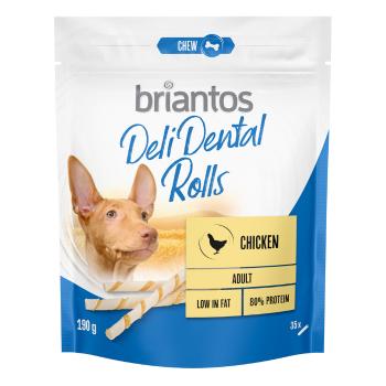 190g Briantos Deli Rolls Dental kutyasnack tekercsenként kb. 12,7 cm ⌀ 1,7 cm