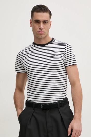 Tričko Calvin Klein pánske, biela farba, vzorované, K10K114177