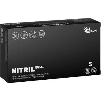 Espeon Nitril Ideal3 Black nitrilové nepudrované rukavice veľkosť S 100 ks