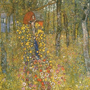 Farm Garden With Crucifix másolat, 60 x 60 cm - Gustav Klimt