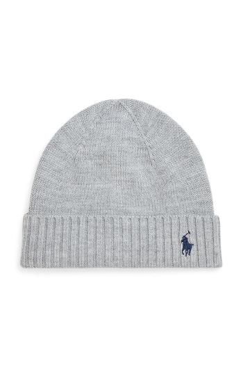 Detská vlnená čiapka Polo Ralph Lauren šedá farba biela, 323953204002