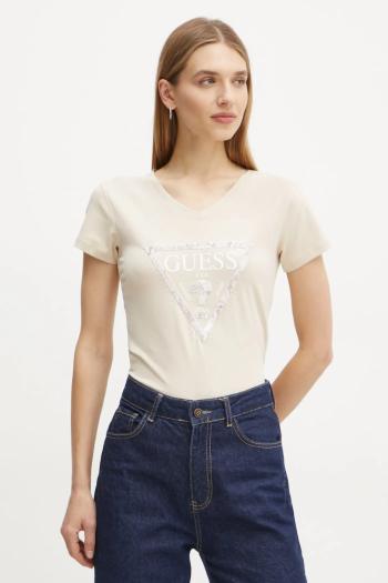 Tričko Guess dámske, béžová farba, W5RI21 J1314