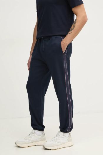 Bavlnené tepláky Tommy Hilfiger tmavomodrá farba, s nášivkou, MW0MW37477