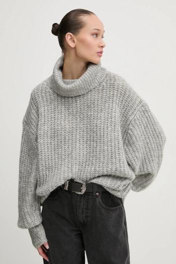 Sveter Superdry dámsky, šedá farba, teplý, s rolákom, W6110582A-B9F