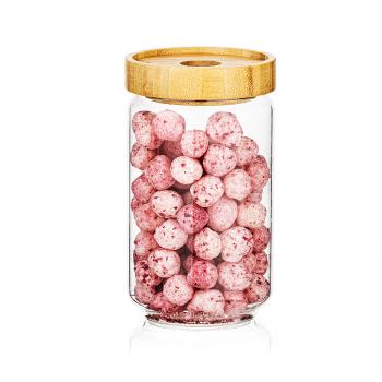 4Home Skleněná dóza na potraviny s víkem Bamboo Style, 800 ml, 800 ml