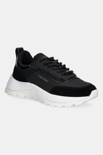 Tenisky Calvin Klein RUNNER LACE UP MESH MIX dámske, čierna farba, HW0HW02487