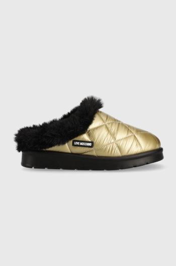 Papuče Love Moschino zlatá farba