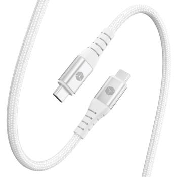 STURDO KAB-0261-STU-C240W TEXTILNY KABEL 2X TYPE-C 240W 5A 10GBPS 1M, BIELY