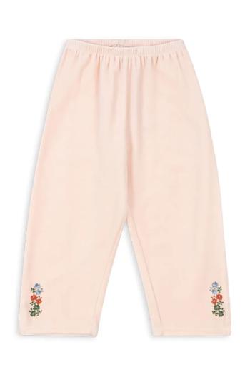 Detské tepláky Konges Sløjd VELOU PANTS GOTS béžová farba, s potlačou, KS102133
