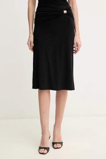 Sukňa Herve Leger Valentina čierna farba, midi, áčkový strih, RMJ3518812